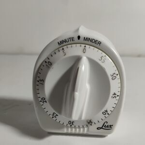 Vintage Lux Minute Minder Kitchen Cooking Timer Rocket Knob White Working